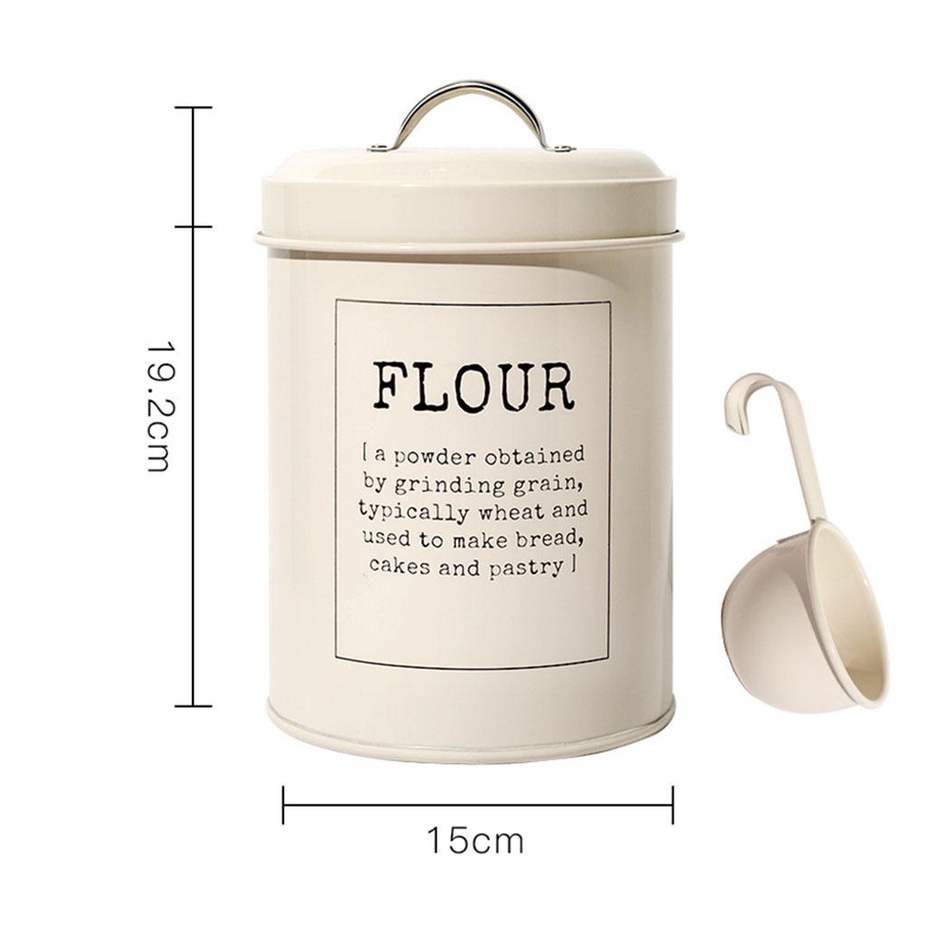 Vintage Style Metal Storage Canister - 3L Capacity, Airtight Lid