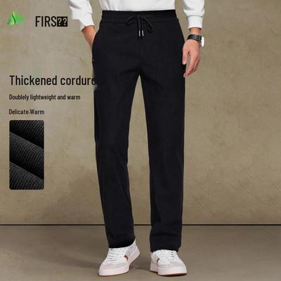 Shanshan Men's Warm Corduroy Straight-Fit Casual Pants