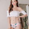 Body Off Bikini Cute Mom 2022 Border Folded Border High Skirt Body 1847 [Aunii] Women's Swimsuit, Covering, Shoulder, Shirred, Set, Swimsuit,