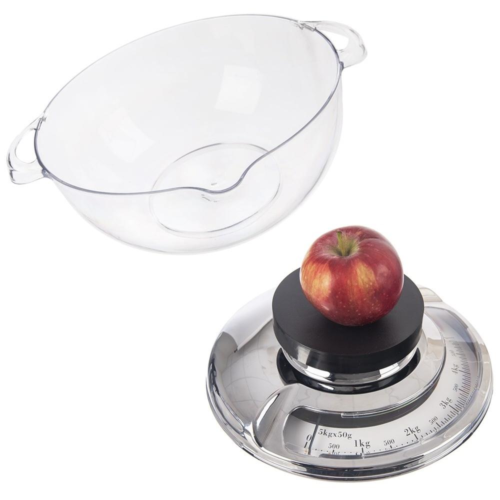 Silver Mechanical Kitchen Scale with Removable Bowl 5kg / 2.2L