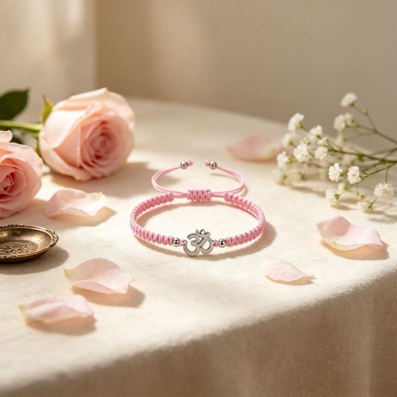 Symbool Hanger Verstelbare Gevlochten Armband, Schuifknoop Polsketting voor Casual Dagelijkse Styling met Stalen Detail