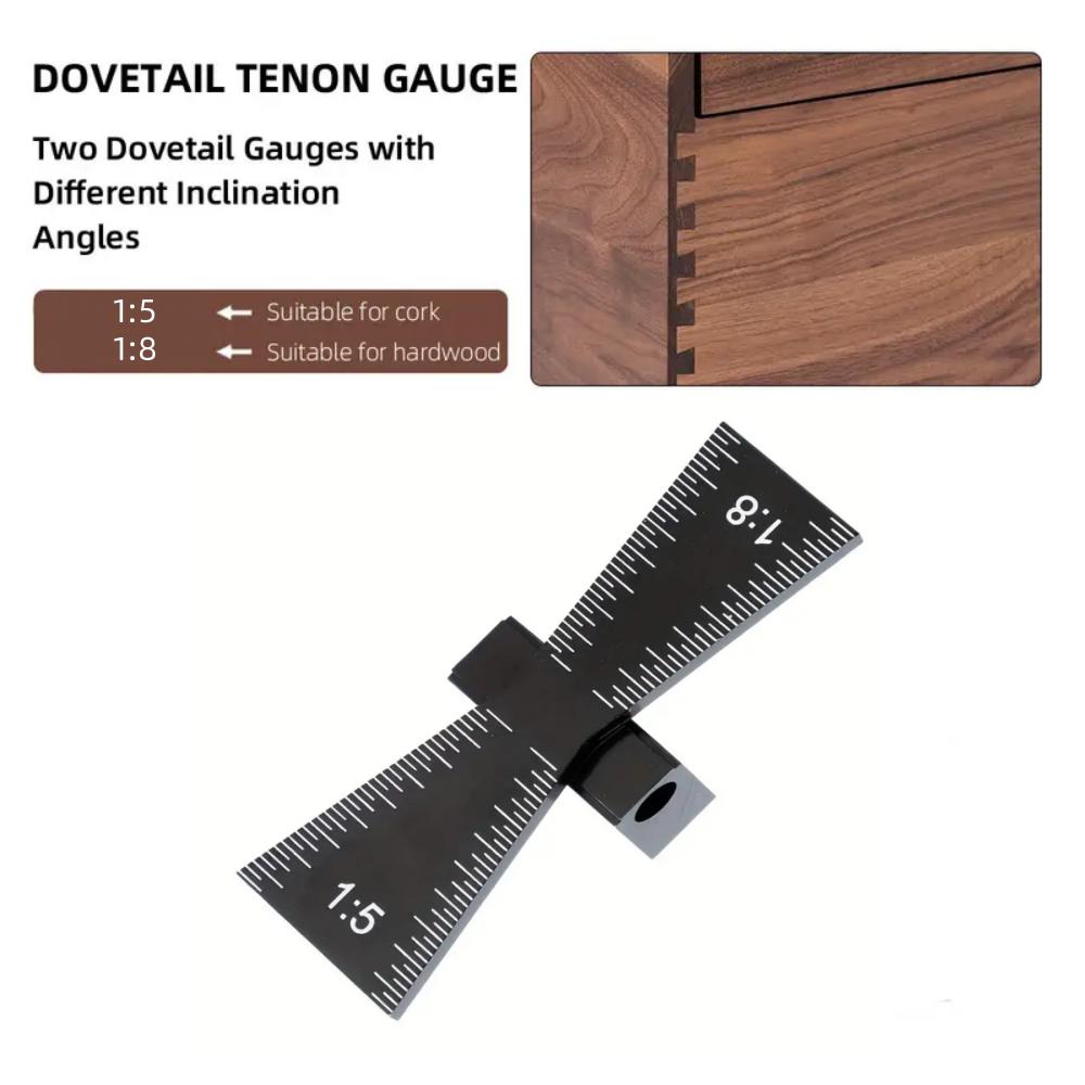 Dovetail Marker Scriber Woodworking Joint Gauge Hole Locator 1:5 & 1:8 Jigs Templates Woodworking Tool Parts