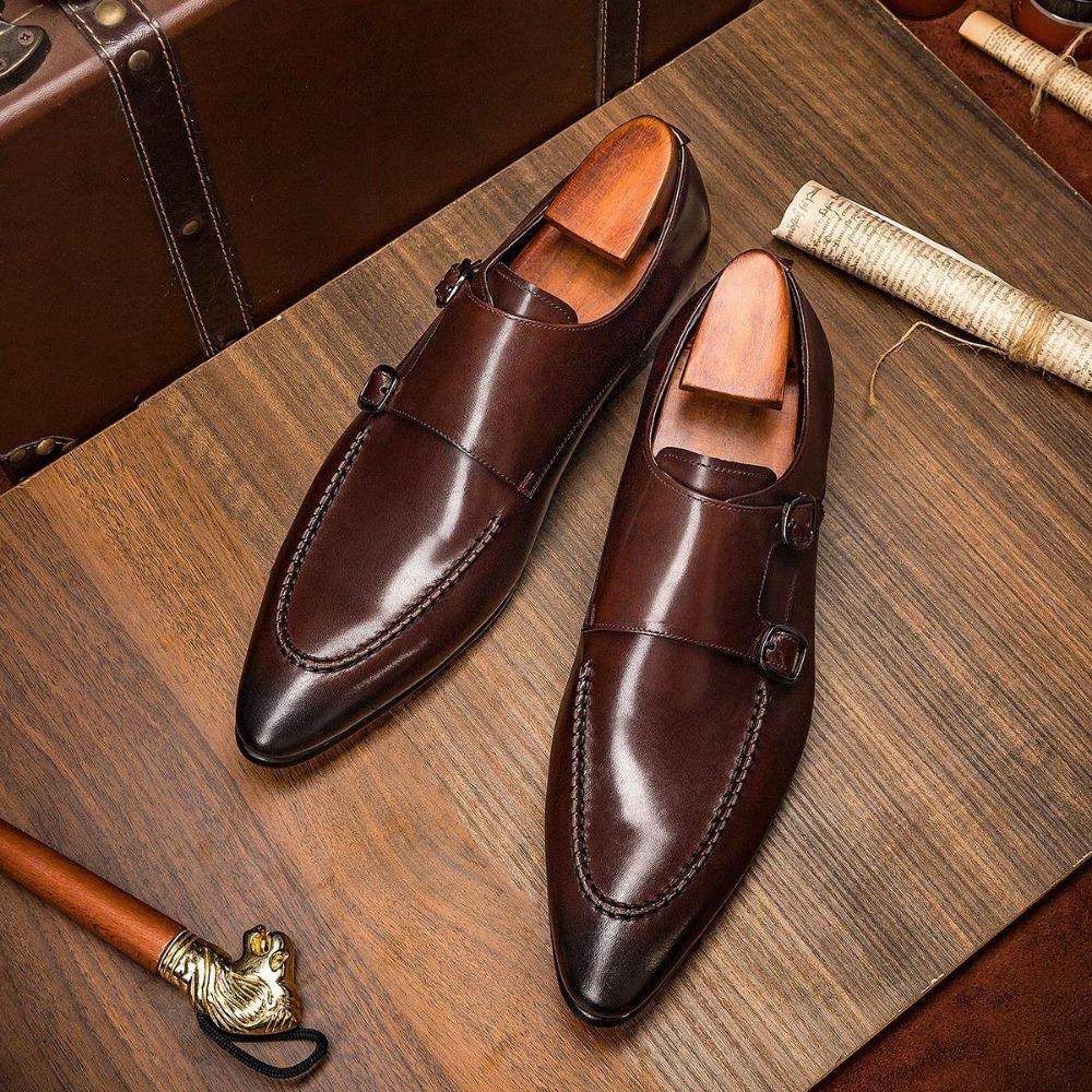 

Hot Spring/Autumn Men Loafers Black/Coffee Business Dress Party Wedding Pointed Toe Slip-On Office Career Men s Sapatos Shoes 38 кавовий