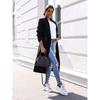 Women's Fashion Casual Solid Color Print Autumn Winter Long Sleeve POLO Neck Jackets & Coats