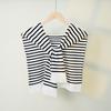 Korean Style Striped Knitted Neck Scarf Casual Women Shawl For Daily Outfit