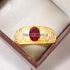 Ruby Oval Cut With 925 Sterling Silver Gold Plated Ring For Men's #B554 JL375686422071