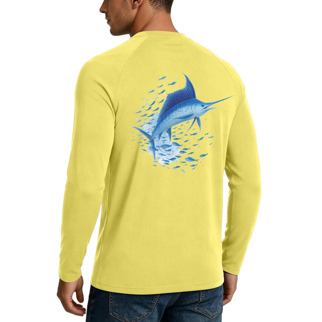 Men's Long Sleeve Sun Protection Shirt UPF50+ UV Resistant Lightweight Stretch Outdoor Fishing Running Sports Top