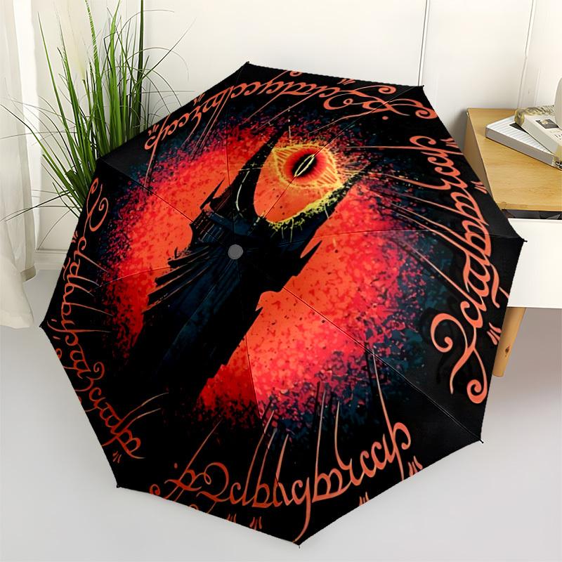 

1pc Lord of the Rings Automatic Folding Umbrella - Sturdy 8-Rib Polyester Canopy,Sun-Defying Travel Companion yy251023154