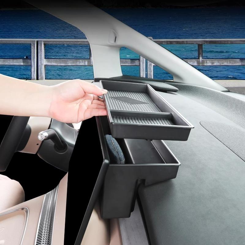 For Xpeng X9 2025 2026 Center Console Screen Rear Storage Box Dashboard Behind Organizer Tray Armrest Phone Holder Accessories