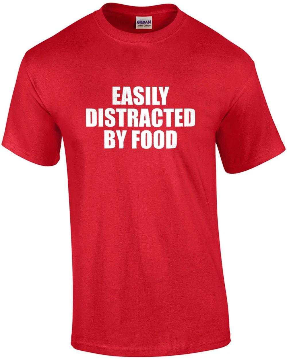 EASILY DISTRACTED BY FOOD - Funny eating fat guy t-shirt 2XL