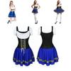 Women Oktoberfest Maid Dress With Front Lace Decoration And Gilded Ribbon