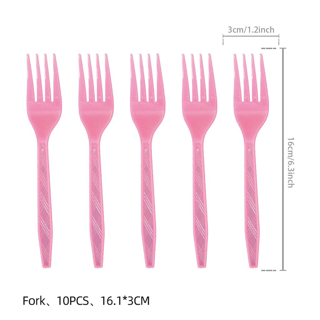 Pink Bow Tie Disposable Tableware Birthday Party Supplies Festival Tableware Pink Pattern Plate Mat Disposable Paper Cups Knive