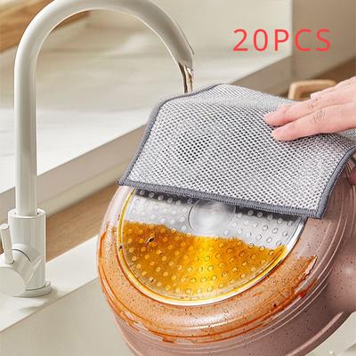 Thickened Cleaning Cloth Kitchen Magic Dishwashing Towel Metal Steel Wire Cleaning Rag Microwave Stove Clean Tool Dishing Cloth