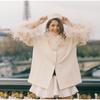 Tassel Solid Color Women Coat Faux Fur Feather Full Sleeve Female Jacket 2025 Autumn Winter Elegant Single Breasted Lady Outwear