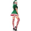 Erwachsene Damen Neujahr Weihnachten Xmas Grünes Elfenkleid Hut Gürtel Sets Halloween Rollenspiel Verkleiden Cosplay Kostüm