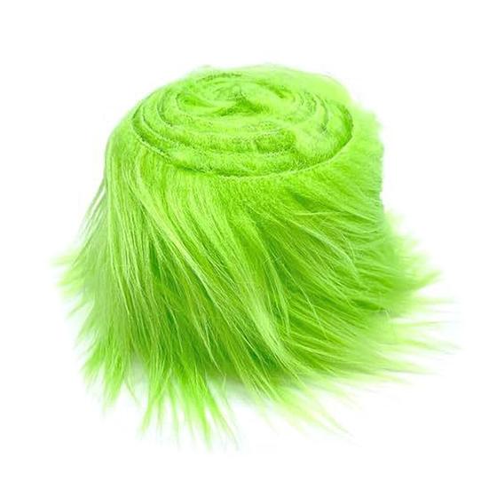 Fuzzy Kunstfellstreifen 5ft Zotteliger Plüschstoff Vorgeschnittener Streifen Flauschiger Nicht-Haarender Pelzstreifen für Zwergpuppenbärte Hutedges DIY-Bastelarbeiten Weihnachtsdeko