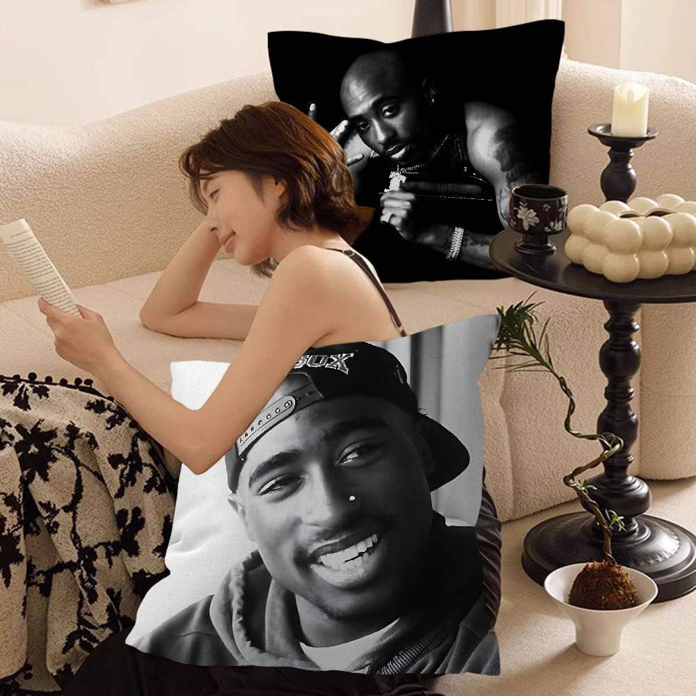 Rapper 2Pac Singer Tupac Cushion Cover Pillow Cover Decor Pillowcase Printed Cushion Case For Couch