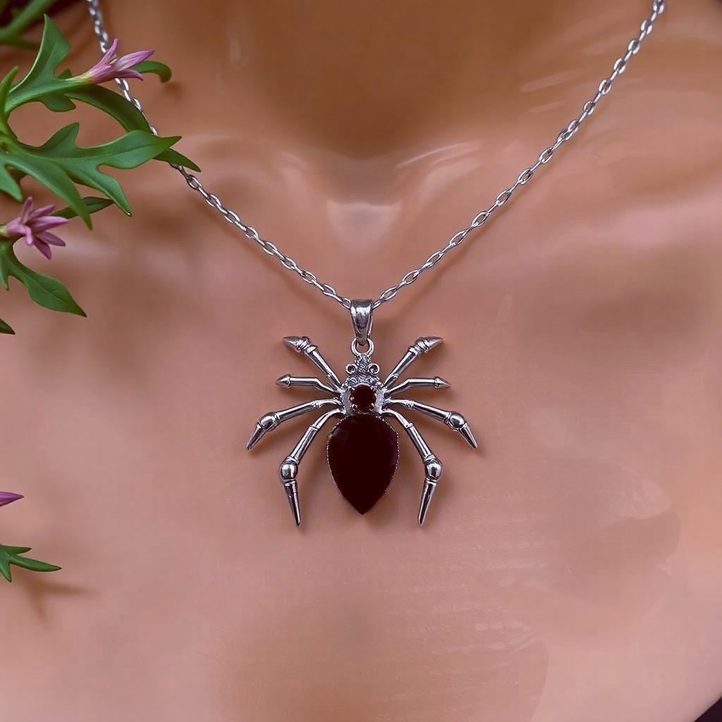 Collana Ciondolo Ragno Nero Gotico Per Uomini Donne Halloween Cosplay Gioielli