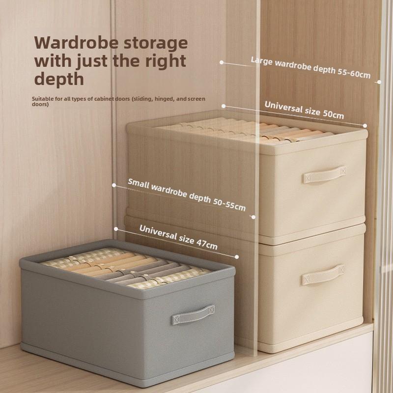 Clothing Storage Box With Foldable Cotton Linen Material For Bedroom Closet Organization