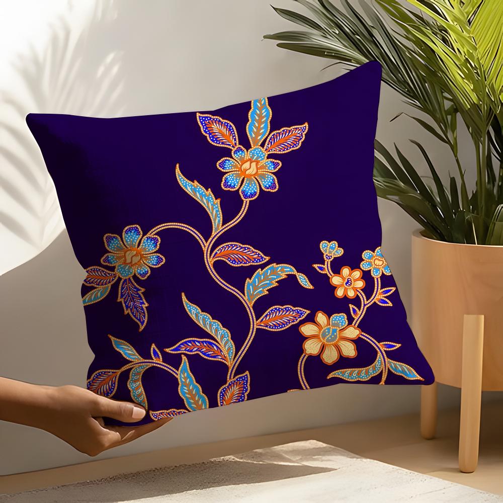Classic Batik Printing 1 Pillow Case Linen Cushion Covers For Decorative Sofa Home Pillows Case Car Chair Pillows Cases