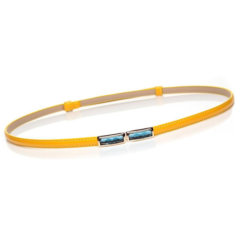 Leather Belt For Women With Round Alloy Buckle And Slim Design Perfect For Casual And Office Wear