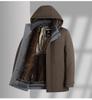 Men's Middle-Aged & Elderly Plus Velvet Warm Winter Down Jacket with Goose Down Liner
