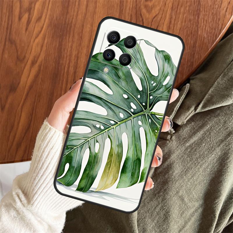 Summer Tropical Plants Leaf Case For Samsung Galaxy M06 M16 M36 M56 M33 M15 M55 M31 M13 M12 M14 M53 M32 M52 M35 M34 M54