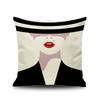 Urban Lipstick Girl Printed Linen Pillow, Fashionable Pillow Cushion Counter Decoration Pillow