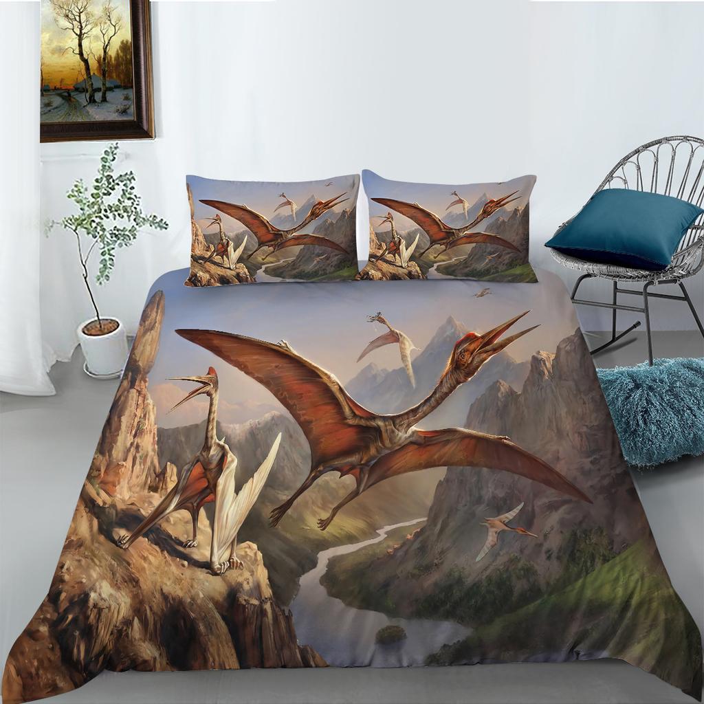 Cartoon Dinosaur Digital Print Bedding Set Two Or Three Pieces Digital Printing Polyester