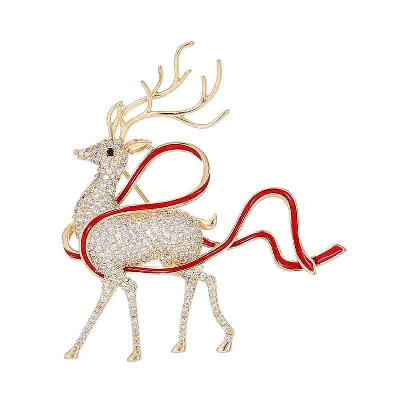 Cute Christmas Deer Brooch, Unique Brooch, Elegant and High-end, Animal Pin, Anti-glare