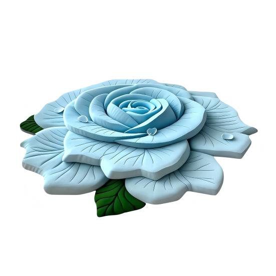 Yousheng Floor Mat 3D Flower Pattern Crystal Velvet Bathroom Mat Anti-Slip Dot Backing Large Absorbent Quick-Drying Bath Mat