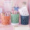 4pcs Hollow Star Plastic Pen Holders - Round Desktop Organizers with Cute Animal & Star Designs, Ideal for Office & Art Supplies, 4.33x3.94x3.94 Inch