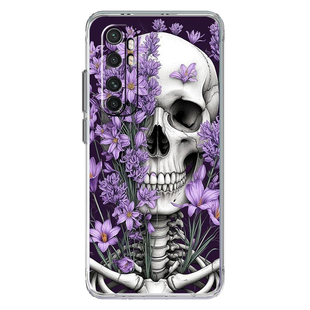 

Phone Case For Xiaomi Mi Poco X7 X6 X5 NFC X3 Pro 17 15T 15 14T 14 13T 11 12 13 Lite Clear TPU Cover Hard Pink Purple Skull Xiaomi 14T