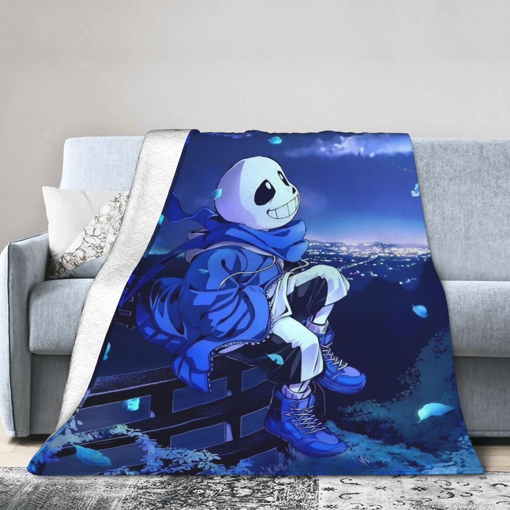 Undertale Sans Game Blankets Flannel Textile Decor   Multifunction Lightweight Throw Blanket for Bedding Couch Plush Thin Quilt