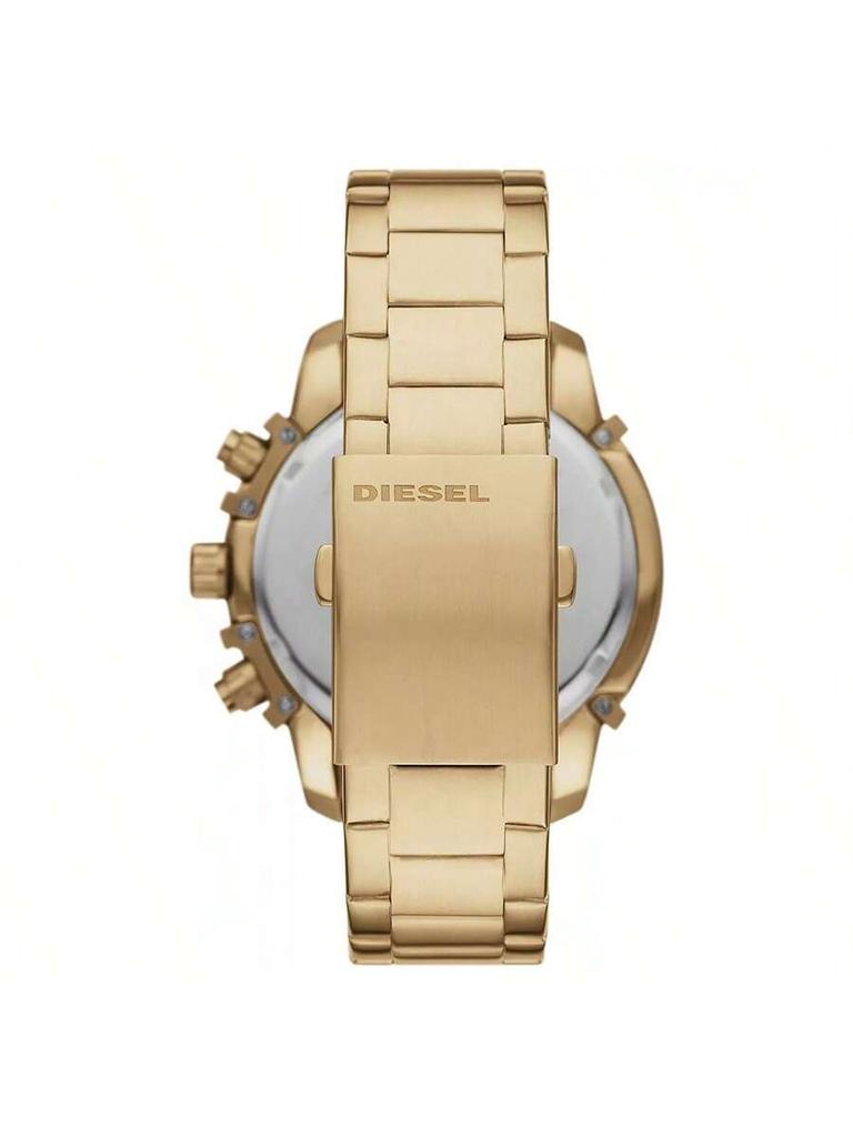 Diesel Griffed Chronograph Gunmetalfarbenes Edelstahluhr – 48 mm Graues Sunray-Zifferblatt, Gunmetalfarbenes Armband, Mineralglas –DZ4595