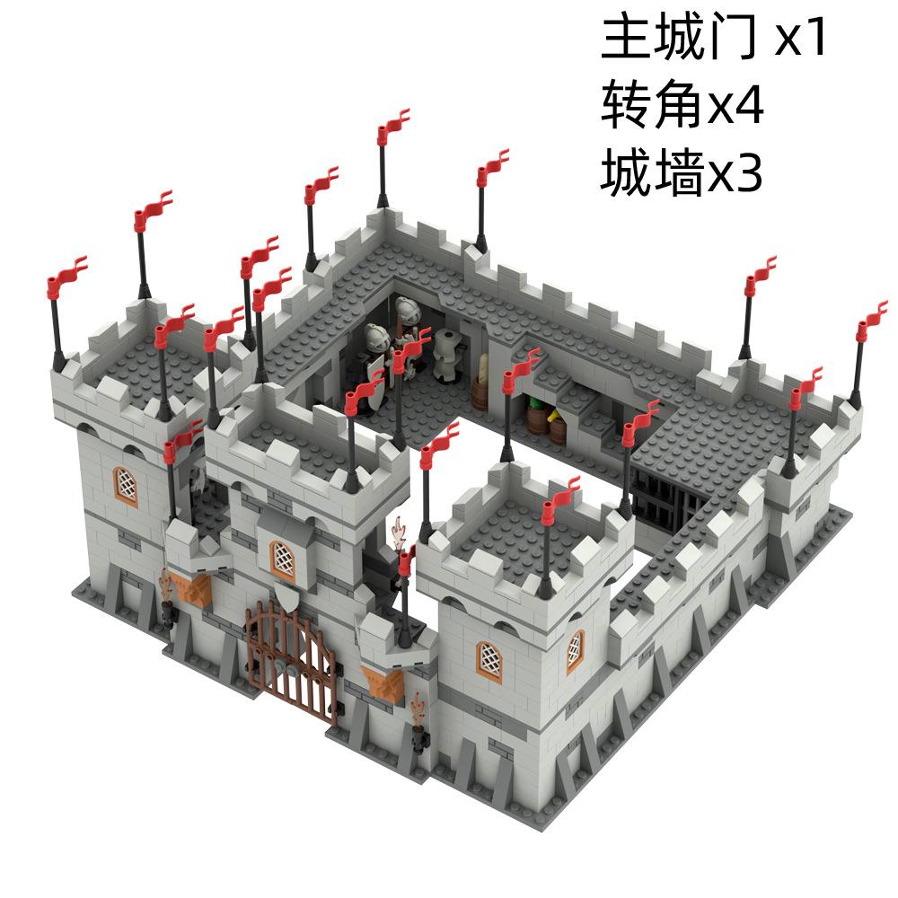 Lion Fortress Castle Modular Wall Tower Corner Medieval Military Soldier Figure Scene Ornament