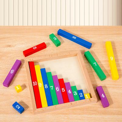 Colorful Wooden Math Learning Sticks, Long And Short Counting Sticks, Mathematics Teaching Aid