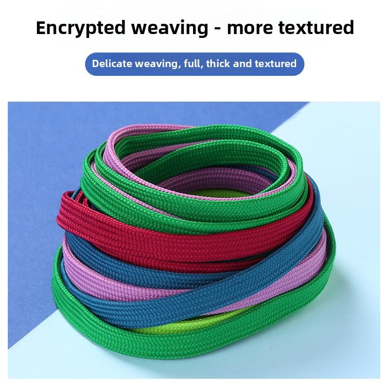 Durable Polyester Flat Shoelaces for Casual Shoes and Sneakers - Set of 2 Pairs In Multiple Solid Colors