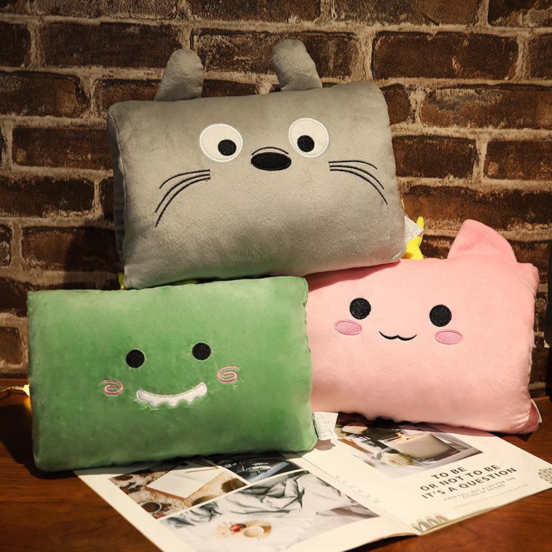 Cartoon Fruit Unicorn Rabbit Plush Hand Warmer and Nap Pillow Toy