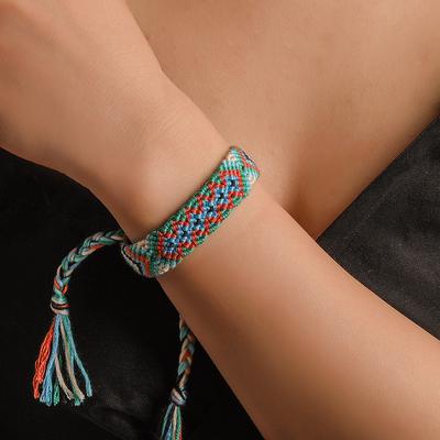 Böhmisches Retro-ethnisches Windgewebtes Armband Fluoreszierendes buntes Totem Schmuck Nepalesisches Handseil AVE
