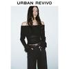 UR Women's 2025 Spring Bardot Neck Slim-Fit Knit Top