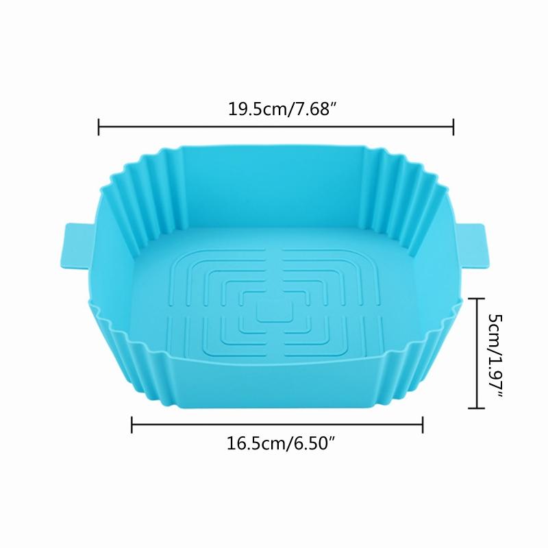 Square Air Fryer Liner Non-Stick Silicone Basket Reusable Air Fryer Accessories Silicone Material 4 Colors for Air Fryer