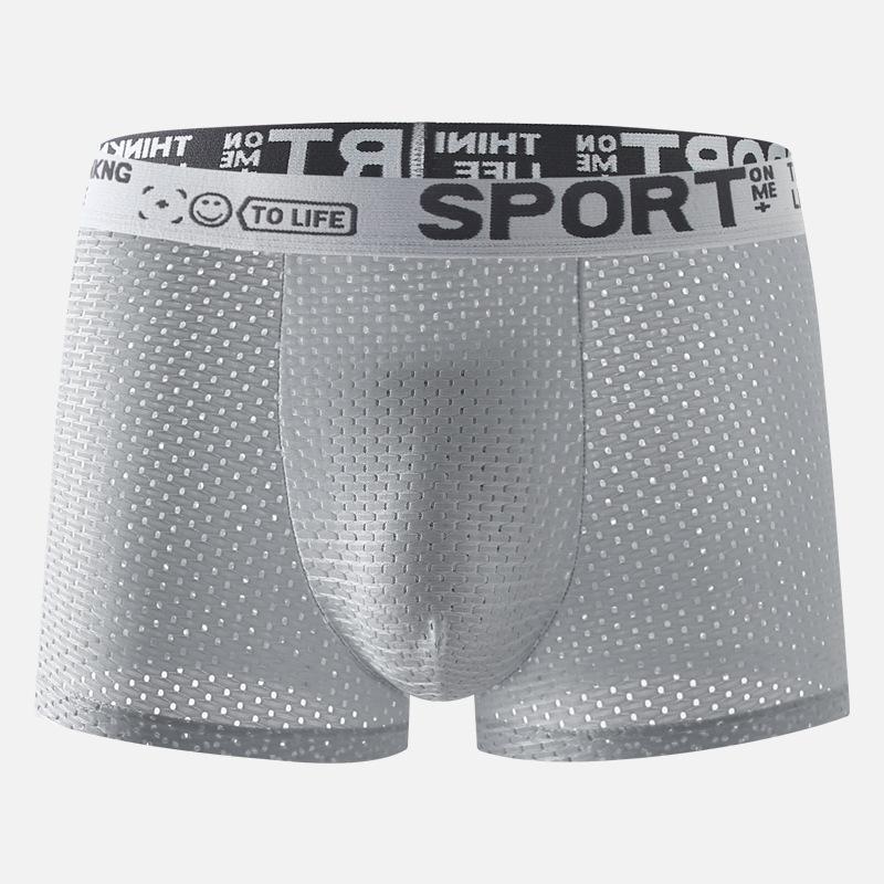 6 Pcs Men's Underwear Men's Ice Silk Mesh Boxers Breathable Mesh Four-corner Pants Pants Youth Shorts