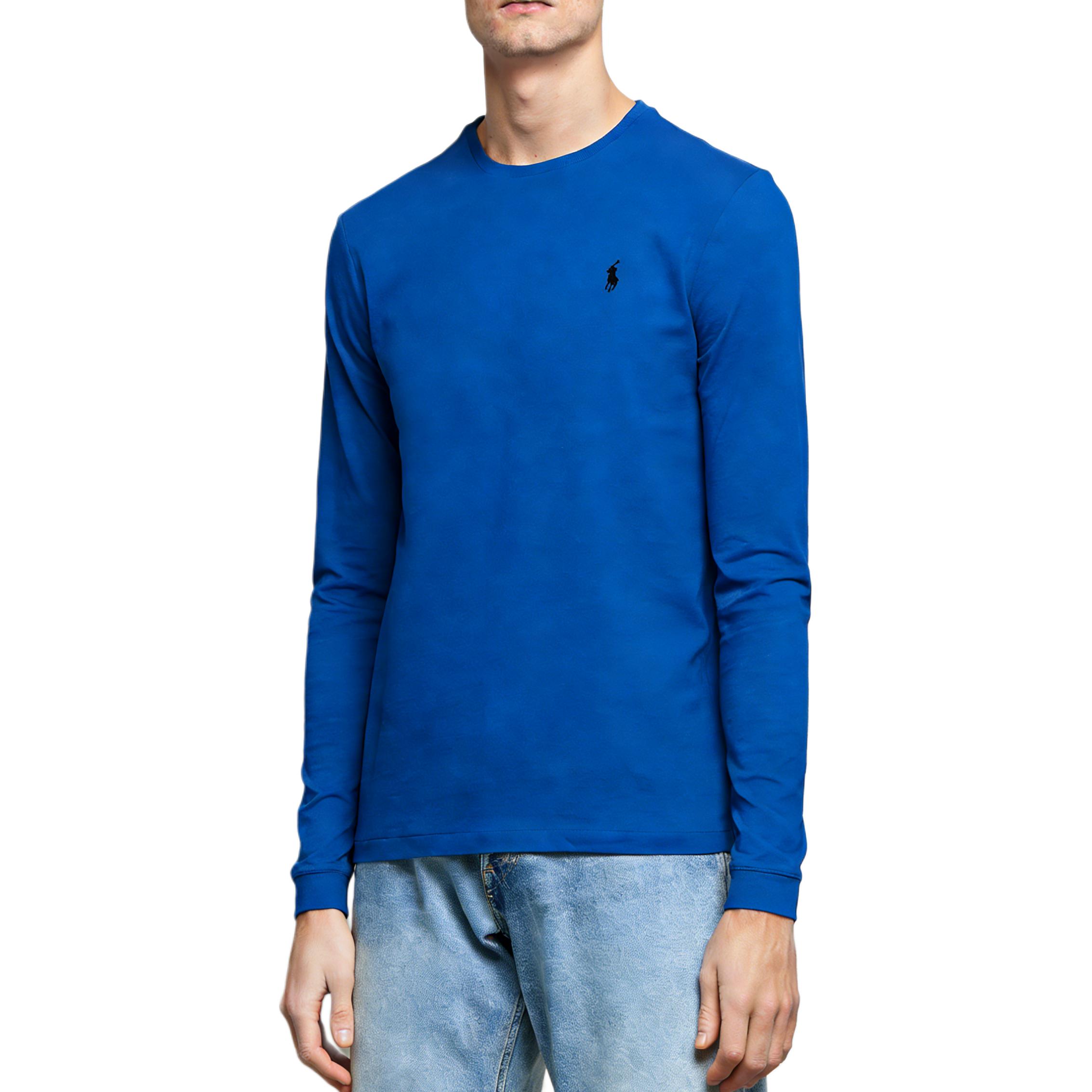 

Polo Ralph Lauren Хлопковая футболка с круглым вырезом и длинным рукавом с вышивкой Pony Мужские топы 710826193-006 XS