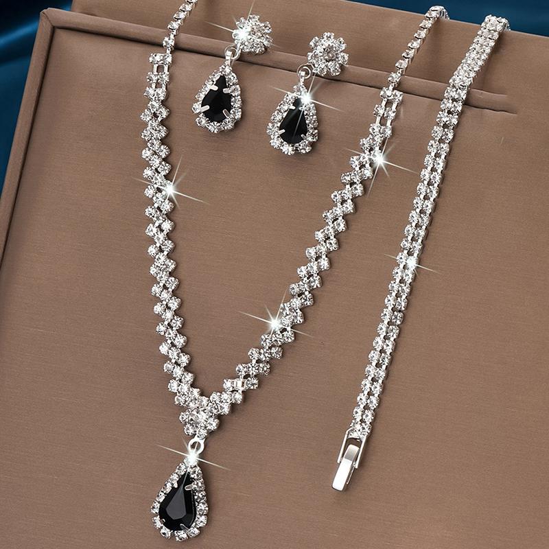 Design Stylish Water Drop Necklaces And Earrings Jewelry Set