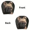 Hat French Bulldog Print Headrest Covers, Washable and Easy to Clean Seat Cushion Protectors with Elastic Design for a Perfect Fit
