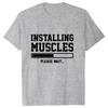 T Shirt for Men Oversized Men's T-shirt Summer Stylish Sweatshirt Installing Muscles Please Wait Print Style Short Sleeve Tees