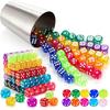 50pcs 14mm Acrylic Colored Transparent 6 Sided Dice Bulk Game Dice Classroom Teaching Board Game Party Playing Fun Tool