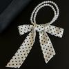 Faionable Polka Dot Scarf Waist Belt For Women Decorative Pearl Splicing Neck Ribbon Elegant Stripes Fluttering Ribbon