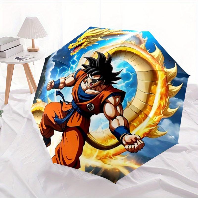 

1pc Dragon Ball Z Goku s Epic Battle with Shenron Pattern Automatic 3-Fold Umbrella, 8 Iron Frames, High-Value Folding Umbrella, Suitable for Office,